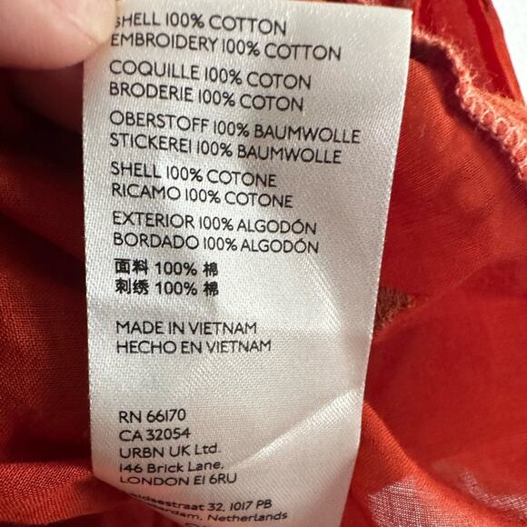 NEW Anthropologie Pilcro Tiered Tunic Top Rust Orange Boho Copper Button Aztec - Picture 8 of 8